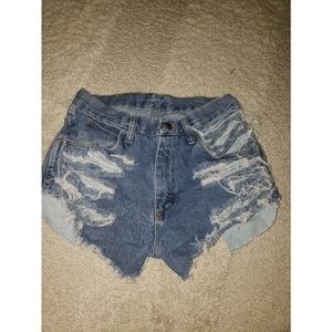 CUSTOM High Waisted Ripped Jean Shorts